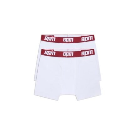 6PM Season Boxer Shorts White/Wine Red (2-Pack)
