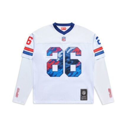 6PM Season NFL Layered Mesh Longsleeve White