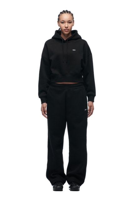 6PM Season Wmns Cropped Hoodie Black
