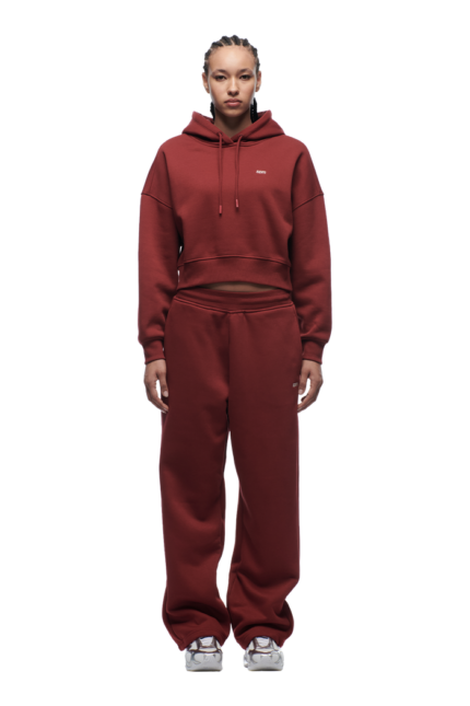 6PM Season  WMNS CROPPED HOODIE WINE RED