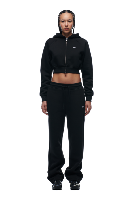 6PM Season  WMNS CROPPED ZIP HOODIE BLACK