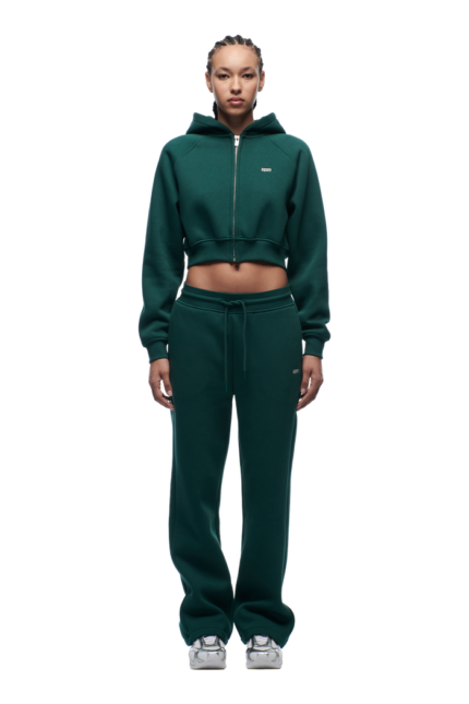 6PM Season  WMNS CROPPED ZIP HOODIE EVERGREEN